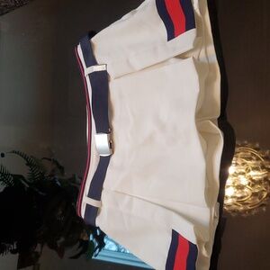 Tags not new Anthropologie white w/red navy belt SKORT small reg